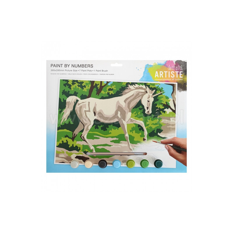 Artiste large painting set by numbers - unicorn