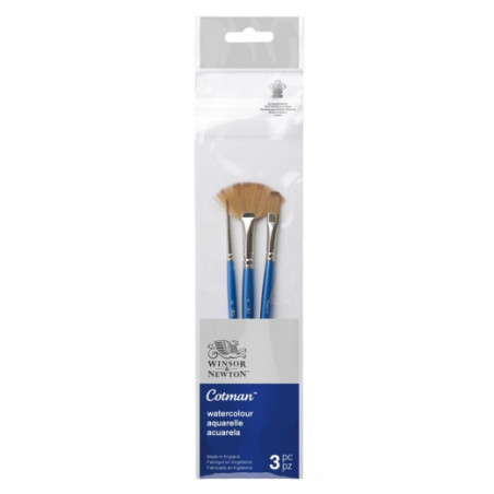 Winsor & Newton cotman set of 3 fan mix brushes