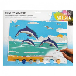 Artiste large painting set by numbers - dolphins