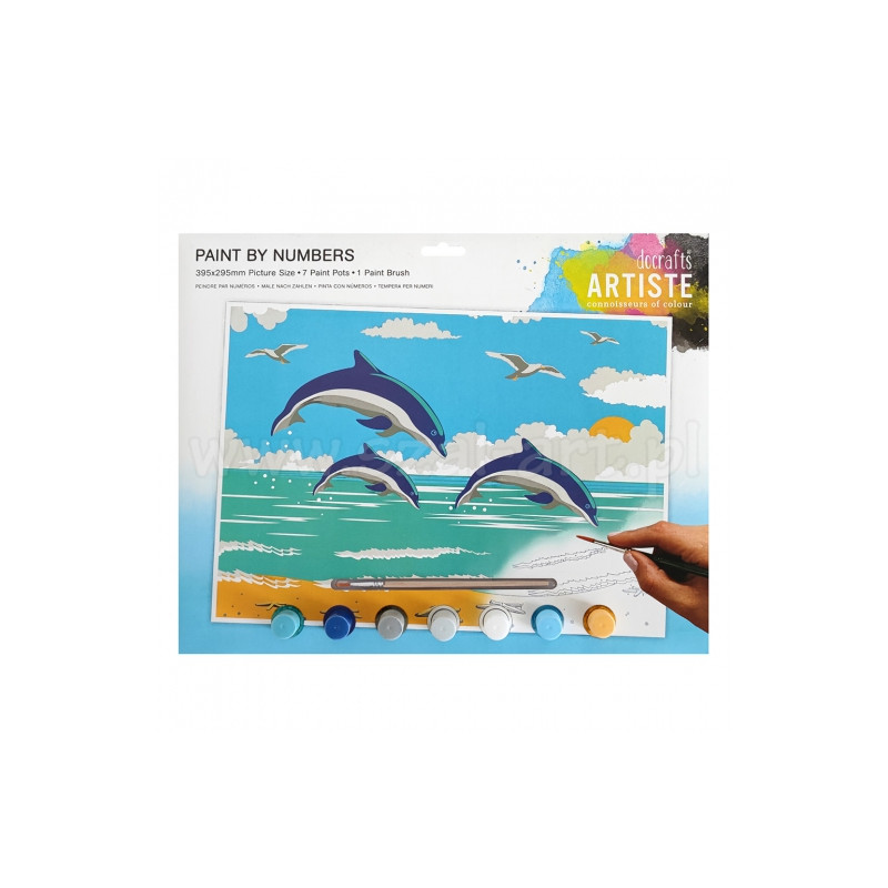 Artiste large painting set by numbers - dolphins