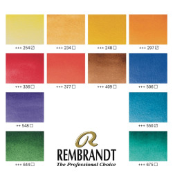 Talens Rembrandt zestaw 12 akwareli w półkostce landscape metalowe opa