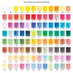 Sakura koi set of 96 watercolors in a cube