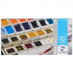 Talens Van Gogh set of 48 watercolors in half-pieces in a metal box