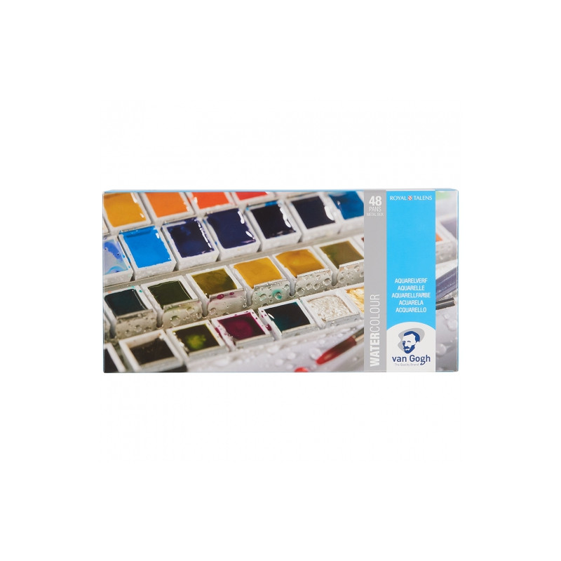Talens Van Gogh set of 48 watercolors in half-pieces in a metal box
