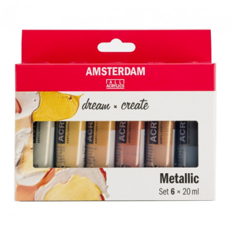 Amsterdam set of acrylic paints 6x20ml metallics
