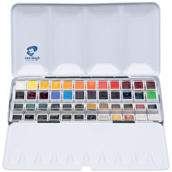 Talens Van Gogh set of 48 watercolors in half-pieces in a metal box