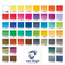 Talens Van Gogh set of 48 watercolors in half-pieces in a metal box