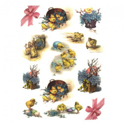 Rice decoupage paper A4 ITD R289 chicks