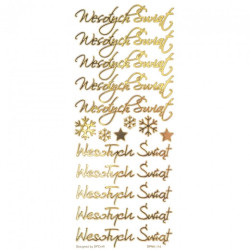 DP Craft gold openwork stickers - Merry Christmas 16 pieces