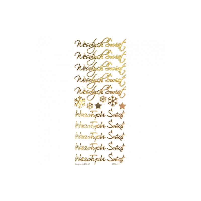DP Craft gold openwork stickers - Merry Christmas 16 pieces