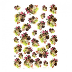 Papier do decoupage A4 ITD 0104 róże bukiety - sklep plastyczny - szał