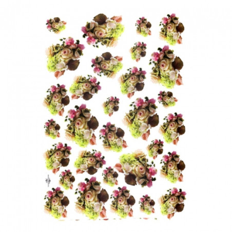 Papier do decoupage A4 ITD 0104 róże bukiety - sklep plastyczny - szał