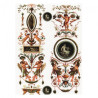 Rice decoupage paper antique ornaments medallions A4 ITD R027