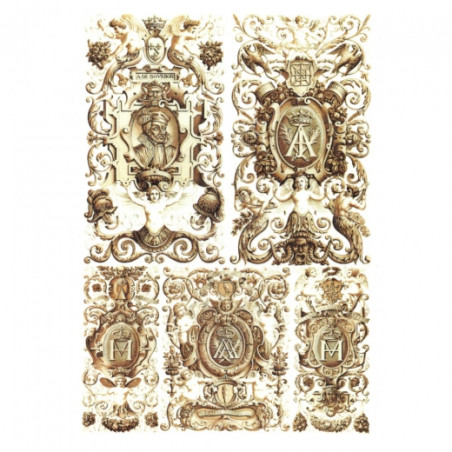 Papier ryżowy do decoupage ornamenty A4 ITD R048- sklep plastyczny - s