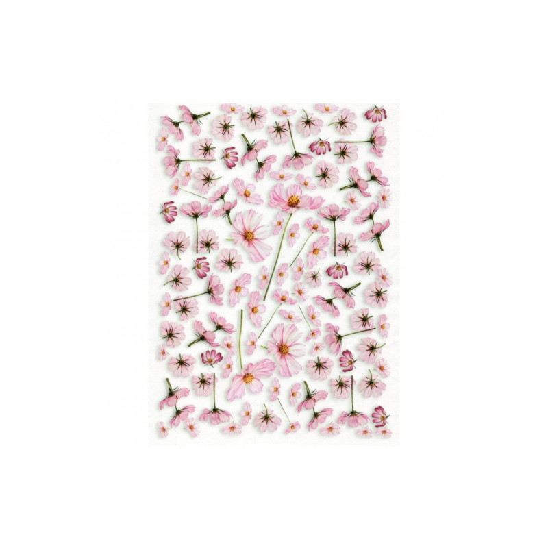 Papier ryżowy do decoupage różowe kwiaty A4 ITD R034 - sklep plastyczn