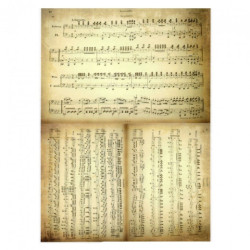 Papier ryżowy do decoupage pergamin nuty A4 ITD R014 - sklep plastyczn