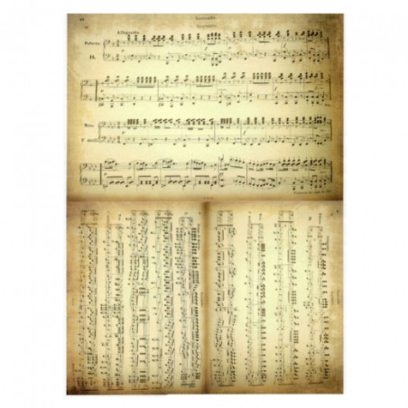 Rice paper for decoupage sheet music parchment A4 ITD R014