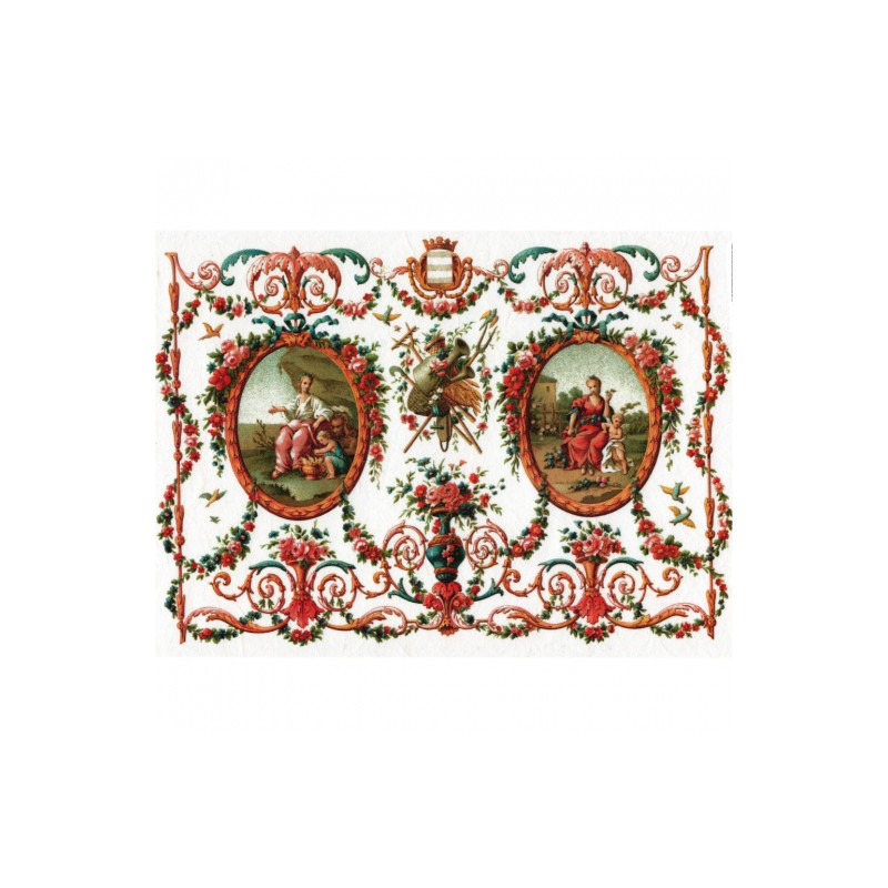 Papier ryżowy do decoupage girlandy kwiatowe A4 ITD R024 - sklep plast