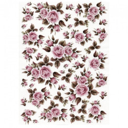 Papier ryżowy do decoupage róże A4 ITD R031 - sklep plastyczny - szał