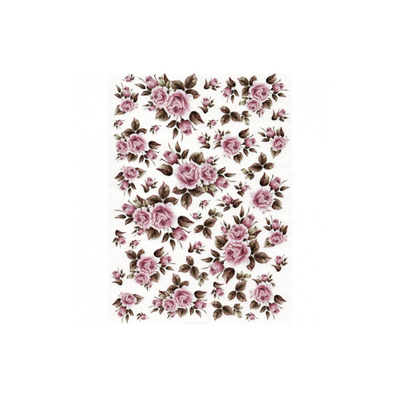 Rice decoupage paper roses A4 ITD R031