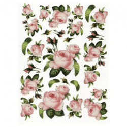 Papier ryżowy do decoupage róże A4 ITD R038 - sklep plastyczny - szał