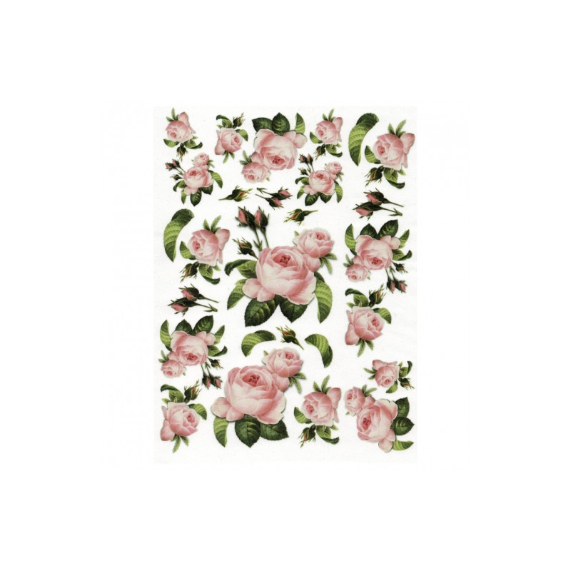 Papier ryżowy do decoupage róże A4 ITD R038 - sklep plastyczny - szał