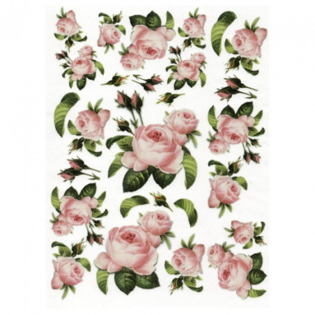 Papier ryżowy do decoupage róże A4 ITD R038 - sklep plastyczny - szał