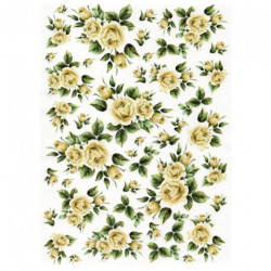 Rice decoupage paper yellow roses A4 ITD R032