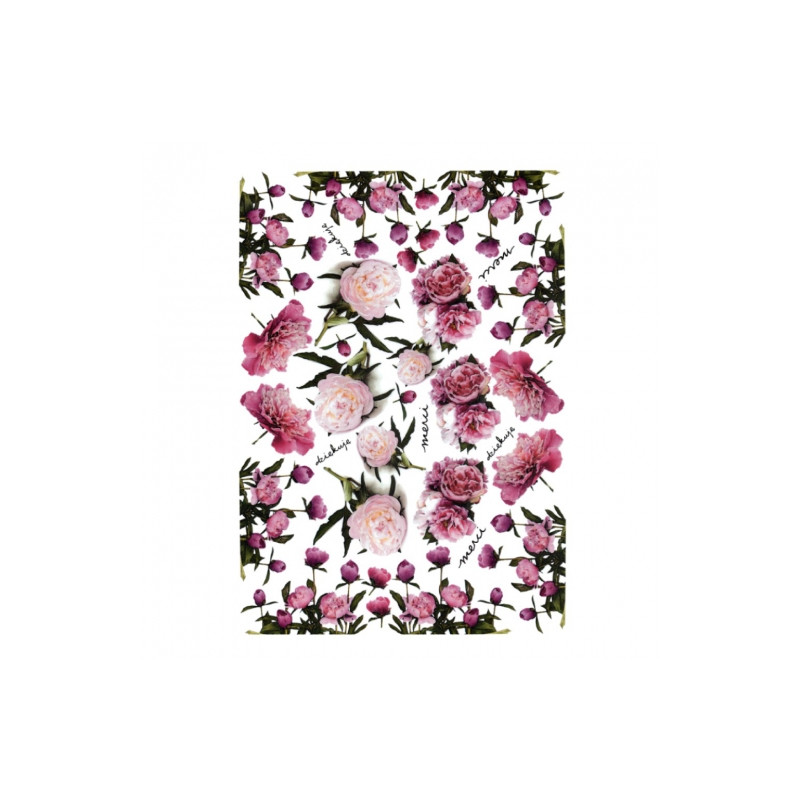 Decoupage paper A4 ITD 0114M peonies flowers
