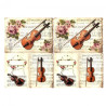 Decoupage paper violin flowers A4 ITD 0423M