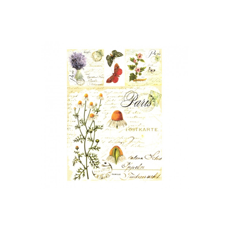 Decoupage paper soft A4 ITD S001 paris chamomile