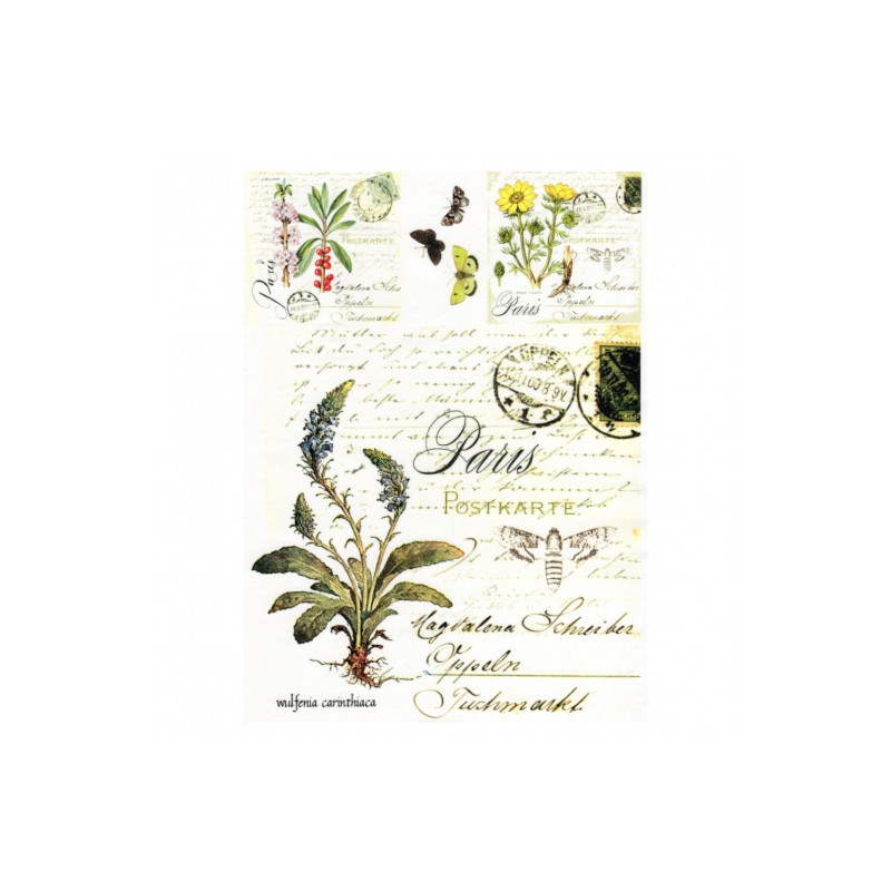 Papier do decoupage soft A4 ITD S012 zioła kwiaty motyle - sklep plast