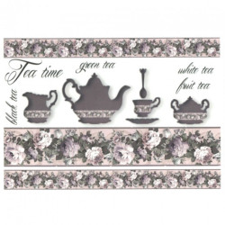 Decoupage paper soft kitchen flowers A4 ITD S022