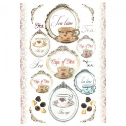 Decoupage paper soft cup frame A4 ITD S023