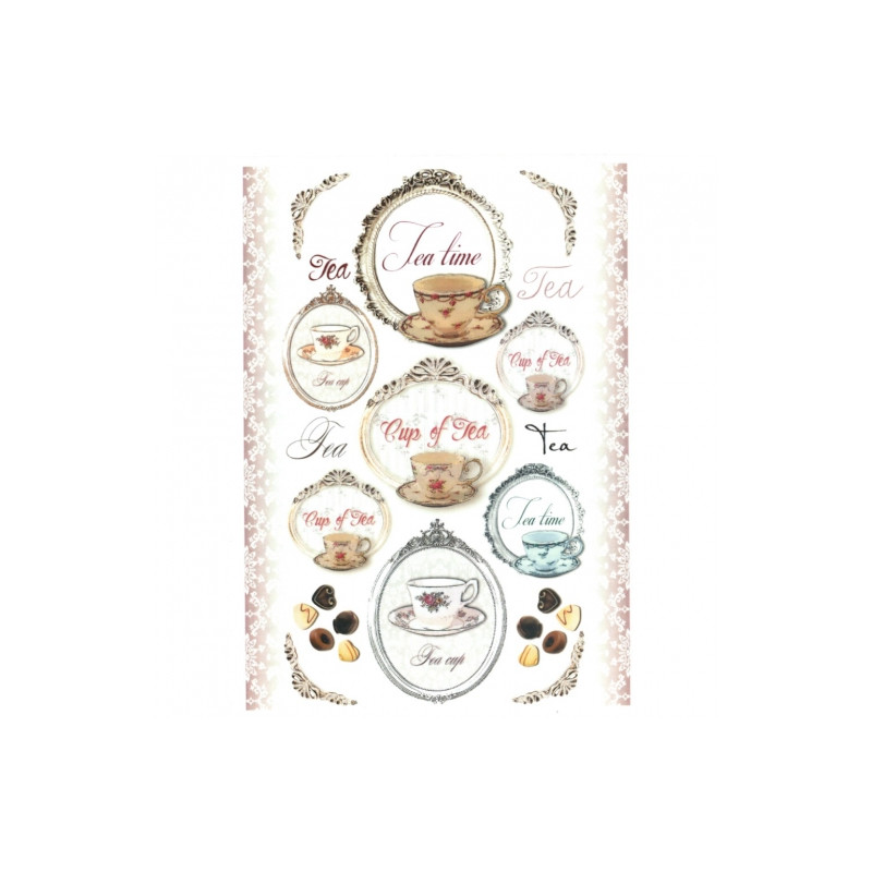 Decoupage paper soft cup frame A4 ITD S023
