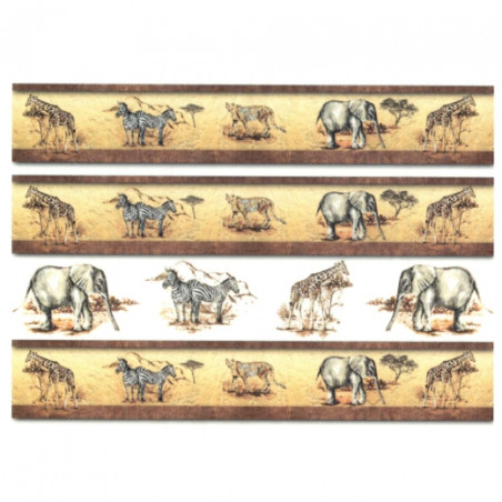 Papier do decoupage soft A4 ITD S028 dekory safari - sklep plastyczny