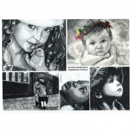 Papier do decoupage soft dzieci portrety A4 ITD S038 - sklep plastyczn