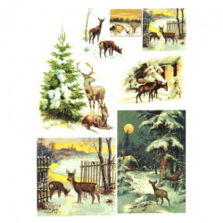 Papier do decoupage soft A4 ITD S046 zima zwierzęta śnieg - sklep plas