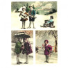 Papier do decoupage soft A4 ITD S048 retro zima dzieci - sklep plastyc
