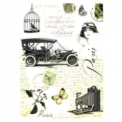 Decoupage paper soft vintage paris A4 ITD S102