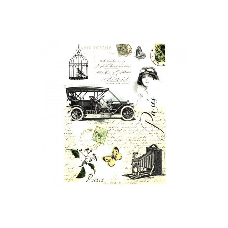 Papier do decoupage soft vintage paryż A4 ITD S102 - sklep plastyczny