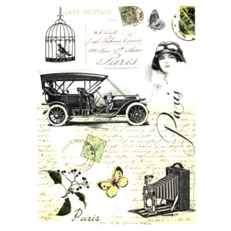 Papier do decoupage soft vintage paryż A4 ITD S102 - sklep plastyczny