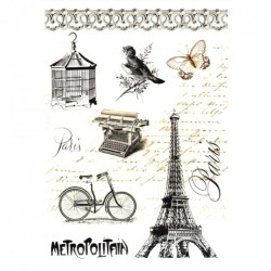 Decoupage paper soft paris eiffel tower A4 ITD S103
