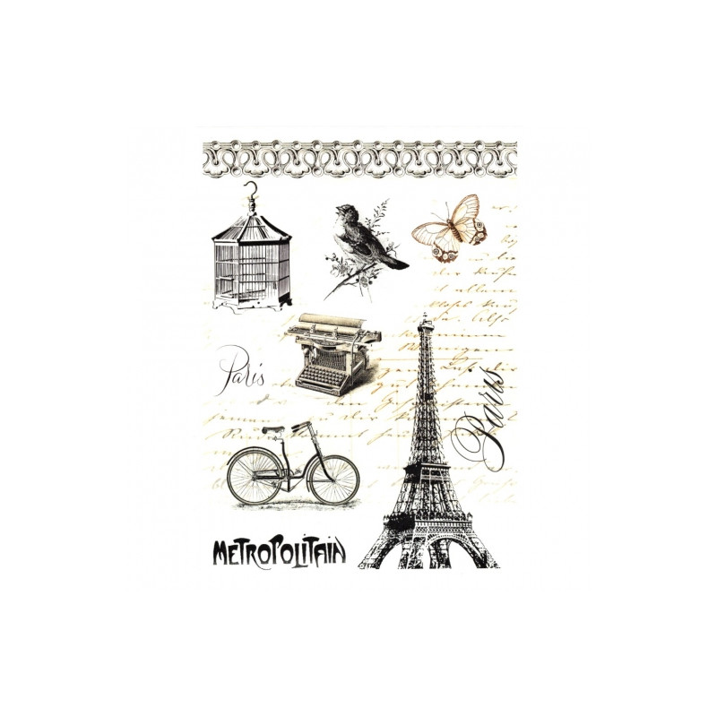 Decoupage paper soft paris eiffel tower A4 ITD S103