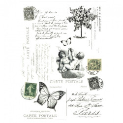Decoupage paper soft retro butterfly cupid A4 ITD S112