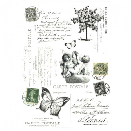 Decoupage paper soft retro butterfly cupid A4 ITD S112