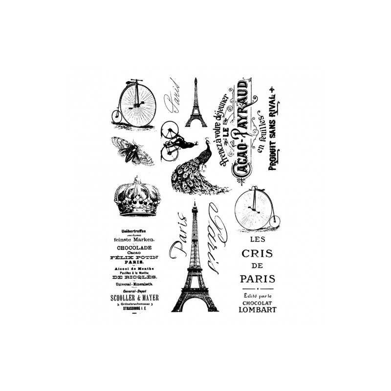 Decoupage paper soft paris peacock A4 ITD S115