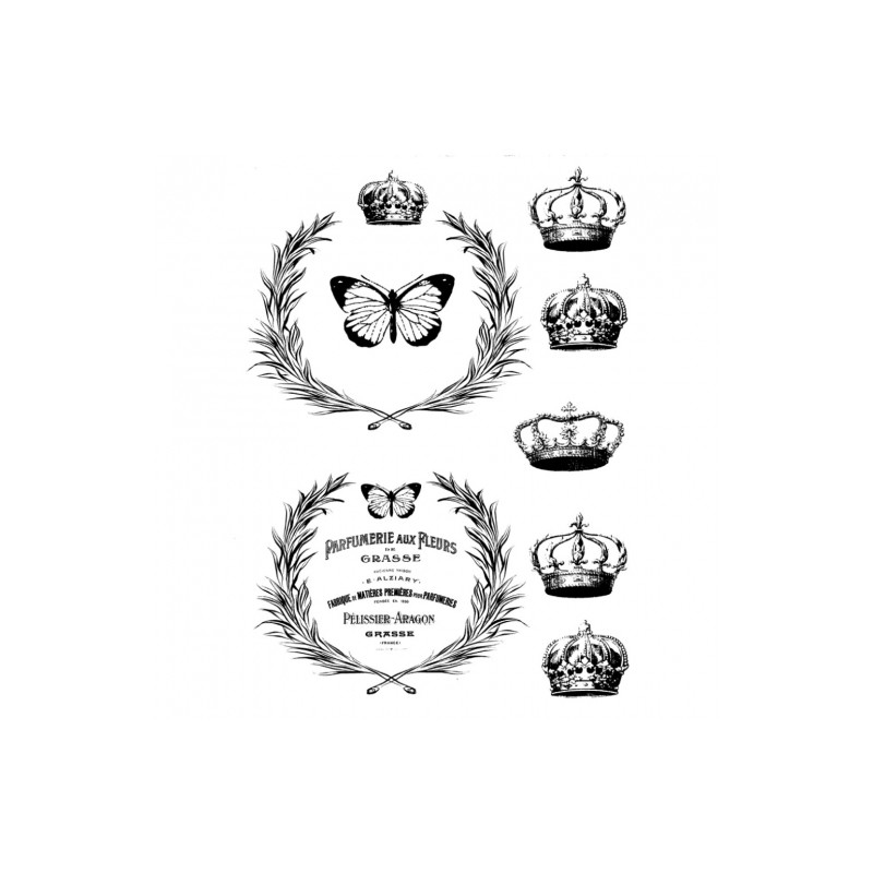 Papier do decoupage soft motyl korona A4 ITD S117 - sklep plastyczny -