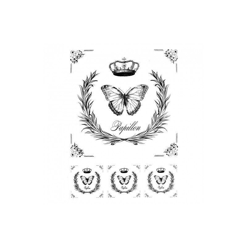 Decoupage paper soft butterfly crown A4 ITD S118