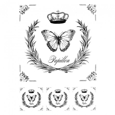 Papier do decoupage soft motyl korona A4 ITD S118 - sklep plastyczny -